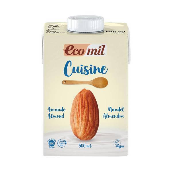 Crème cuisine aux amandes bio Ecomil, 500 ml