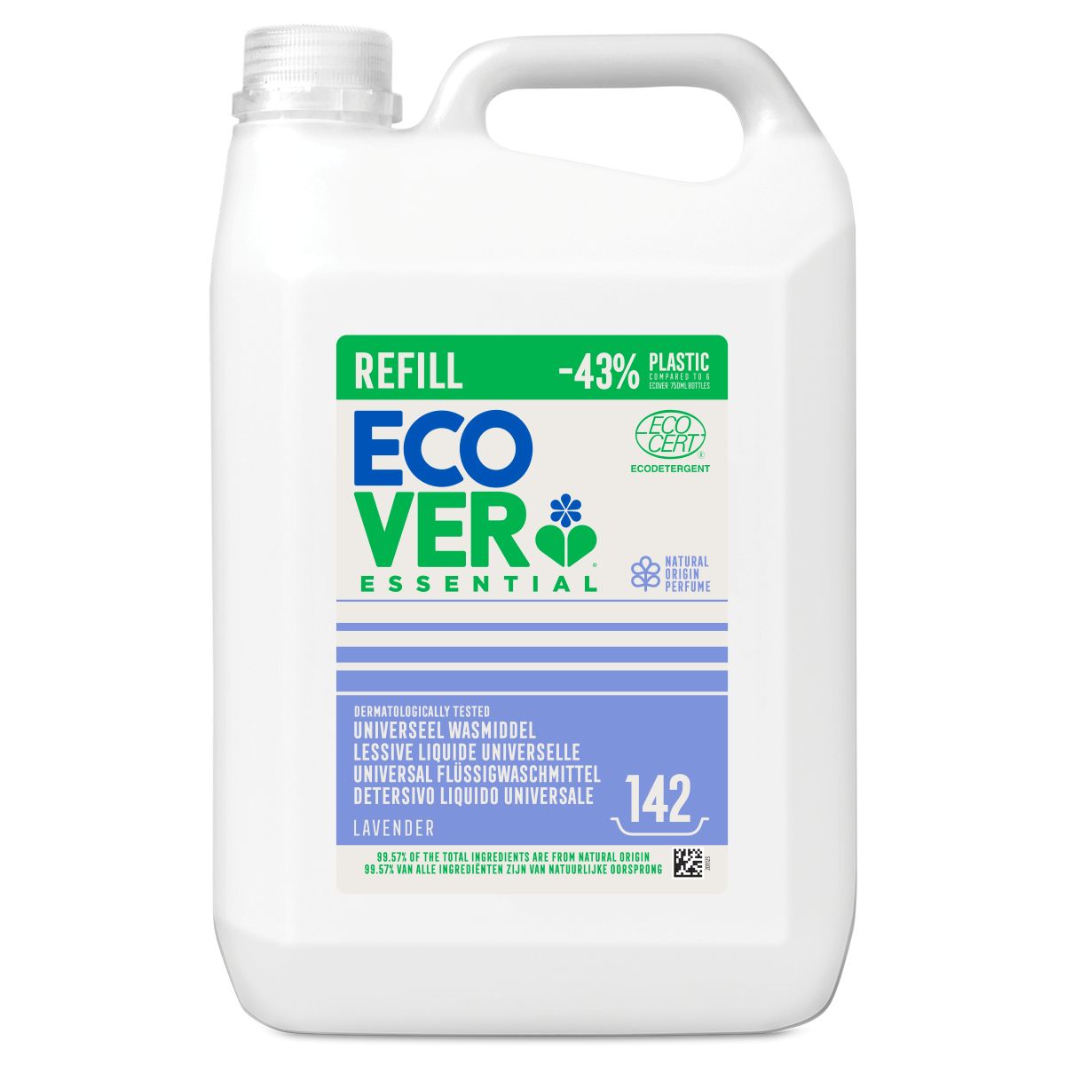 Lessive liquide concentrée lavande Ecover, 5 L